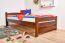 lit d'enfant / lit de jeunesse en pin massif couleur noyer 84, avec sommier à lattes - 100 x 200 cm