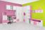 Chambre d'enfant - commode Luis 05, couleur : chêne blanc / rose - 60 x 120 x 42 cm (H x L x P)