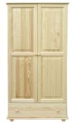 Armoire penderie en pin massif naturel | Junco 08B | 195 x 102 x 59 cm | Design moderne et robuste