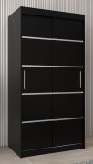 Armoire à portes coulissantes Jan 01A | Noir élégant | 200 x 100 x 62 cm | Design moderne et pratique