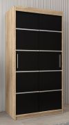 Armoire penderie à portes coulissantes Jan 01A | chêne Sonoma / noir | 200 x 100 x 62 cm | Rangement gain de place