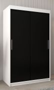 Armoire penderie à portes coulissantes Bisaurin 2A | Blanc mat / Noir | 200 x 120 x 62 cm