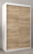 Armoire portes coulissantes Bisaurin 2A | Blanc mat & Chêne de Sonoma | 200 x 120 x 62 cm