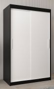 Armoire penderie à portes coulissantes Bisaurin 2A | Noir & Blanc mat | 200 x 120 x 62 cm