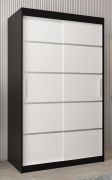 Armoire portes coulissantes Jan 02A | Noir / Blanc mat | 200 x 120 x 62 cm | Design moderne