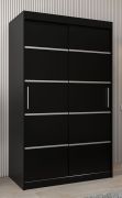 Armoire penderie Jan 02A noire | Portes coulissantes | 200 x 120 x 62 cm | Design moderne et pratique