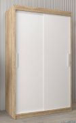 Armoire penderie portes coulissantes Bisaurin 2A | Chêne Sonoma & Blanc mat | 200 x 120 x 62 cm