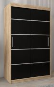 Armoire à portes coulissantes Jan 02A | chêne Sonoma & noir | 200 x 120 x 62 cm
