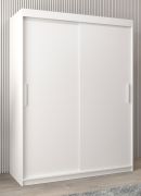 Armoire penderie portes coulissantes Bisaurin 3A | Blanc mat | 200 x 150 x 62 cm | Optimisation d’espace