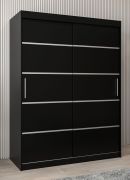 Armoire à portes coulissantes Jan 03A | Noir | 200 x 150 x 62 cm | Design moderne et robuste