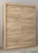 Penderie à portes coulissantes Bisaurin 3A | Chêne Sonoma | 200 x 150 x 62 cm | Design moderne