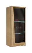Armoire murale "Topusko" 17, couleur : chêne / noir, partiellement massif, charnière de porte à gauche - Dimensions : 103 x 43 x 36 cm (h x l x p)