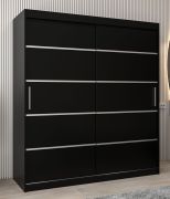 Armoire à portes coulissantes Jan 04A noir | 200 x 180 x 62 cm | Design moderne et fonctionnel