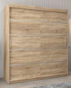 Armoire portes coulissantes Jan 04A | Finition chêne Sonoma | 200 x 180 x 62 cm | Rangement spacieux et moderne