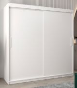Penderie à portes coulissantes Bisaurin 5A | Blanc mat | 200 x 200 x 62 cm | Optimisée pour le rangement