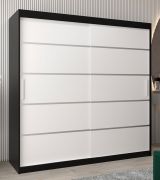 Armoire à portes coulissantes Jan 05A | Noir / Blanc mat | 200 x 200 x 62 cm | Design moderne et pratique