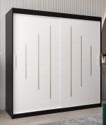 Armoire à portes coulissantes Pilatus 05 | Noir / Blanc mat | 200 x 200 x 62 cm | Design moderne