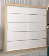 Armoire portes coulissantes Jan 05A | Chêne Sonoma & Blanc mat | 200 x 200 x 62 cm