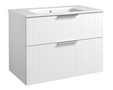 Meuble sous-lavabo Bilaspur 03 | Blanc mat | 62 x 81 x 46 cm | Design moderne et rangement pratique