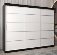 Armoire à portes coulissantes Jan 06A | Noir & chêne Sonoma | 200 x 250 x 62 cm | Design moderne