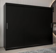 Armoire penderie portes coulissantes Bisaurin 6A | Noir élégant | 200 x 250 x 62 cm | Design moderne