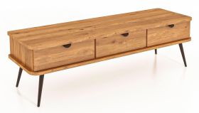 Meuble TV Rolleston 20 en bois massif de cœur de hêtre huilé | 42 x 144 x 46 cm | Design haut de gamme