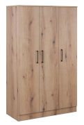 Armoire penderie Sidonia 04 | 3 portes | Chêne Artisan | 200 x 123 x 53 cm | Rangement optimisé