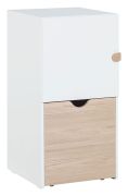 Commode chambre ado Skalle 15 | Blanc / Chêne clair | 94 x 47 x 49 cm | Rangement modulable