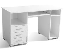 Bureau Pilas 01, couleur : blanc - 75 x 130 x 60 cm (H x L x P)