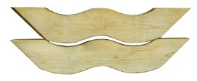 Élément d'angle supérieur | LOT de 8 pièces | pour le pavillon Vitalba | Épicéa / Pin | Imprégné sous pression en autoclave | Longueur : 69 cm