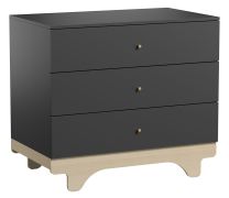 Commode Lillebror 02 | Gris & Bouleau | 86 x 93 x 53 cm | Design moderne et contrasté
