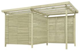 Abri de jardin 10, en bois de pin - Dimensions extérieures : 408 x 254 x 225 cm (L x l x H)
