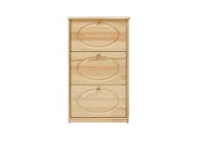 Armoire à chaussures 016 en bois de pin massif, naturel 016 - Dimensions 115 x 58 x 29 cm (H x L x P)