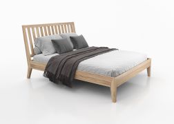 Lit double Engordany 08 | Hêtre massif laqué | 180 x 200 cm | Tête de lit haute | Design esthétique