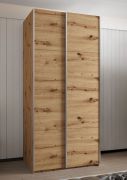 Penderie / Armoire à portes coulissantes / 2 portes coulissantes / 245,5 x 100 x 64 / 2 tringles à vêtements / 6 compartiments / Couleur : Chêne Artisan / Protection des chants ABS