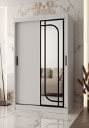 Armoire | 1 porte miroir | Blanc mat | 120 x 62 x 200 cm | 2 tringles | Système de glissières fiable | 5 compartiments | Détails modernes