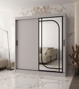 Armoire | 10 compartiments | 2 tringles | Cachemire | Armoire à portes coulissantes | 180 x 62 x 200 cm | 1 porte miroir | Système de glissières fiable