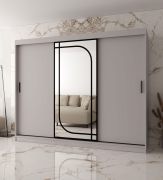 Armoire | Cachemire | 3 portes | 10 compartiments | 250 x 62 x 200 cm | miroir décoratif | 2 tringles à vêtements | armoire à portes coulissantes | finition haut de gamme
