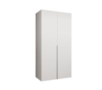 Armoire 1 mètre Eiger 04 | Blanc élégant | Portes battantes soft-close | Poignées cachemire | Chambre à coucher