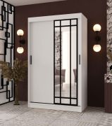 Armoire / Blanc mat / 1 porte miroir / 120 x 62 x 200 cm / 2 tringles / Détails modernes / 5 compartiments / Système de glissières fiable