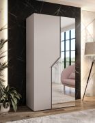 Penderie / 1 porte miroir / Couleur : Cachemire / 1 compartiment / 1 tringle à vêtements / Poignées : Cachemire / Armoire à portes battantes / Dimensions : 100 x 52 x 202 cm / Fonction Soft-Close