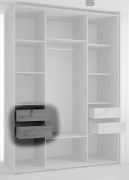 2x tiroirs d'armoire, couleur : blanc - pour les armoires de la série Mina