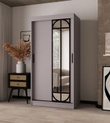 Penderie / Cachemire / 2 tringles / 5 compartiments / 100 x 62 x 200 cm / Porte miroir décorative / Armoire à portes coulissantes / Détails modernes