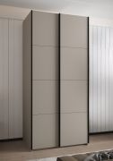 Armoire à portes coulissantes / Penderie / 245,5 x 100 x 64 cm / 2 tringles à vêtements / 6 compartiments / 6 étagères / 2 portes coulissantes / Couleur : Cachemire / Soft-Close