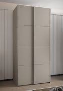 Penderie / Armoire à portes coulissantes / 2 portes coulissantes / 2 tringles à vêtements / 245,5 x 100 x 64 cm / 6 compartiments / 6 étagères / Couleur : Cachemire /Soft-Close