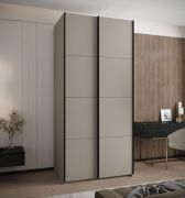 Penderie / Armoire à portes coulissantes / Soft-Close / 2 tringles à vêtements / 245,5 x 110 x 64 cm / 6 compartiments / 2 portes coulissantes / Couleur : Cachemire / Chants ABS