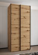 Penderie / Armoire à portes coulissantes / 245,5 x 120 x 64 cm / 2 tringles à vêtements / 6 compartiments / 2 portes coulissantes / ABS protection des chants / Couleur : Chêne Artisan