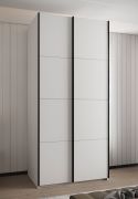 Penderie / Armoire à portes coulissantes / 2 portes coulissantes / 6 étagères / 245,5 x 120 x 64 cm / 6 compartiments / 2 tringles à vêtements / Couleur : Blanc / Soft-Close