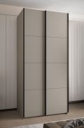 Penderie / Armoire à portes coulissantes / ABS protection des bords / 6 compartiments / 2 tringles à vêtements / 245,5 x 120 x 64 cm / 2 portes coulissantes / Couleur : Cachemire