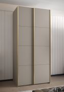 Penderie / Armoire à portes coulissantes / 6 étagères / 245,5 x 120 x 64 / 6 compartiments / 2 tringles à vêtements / Soft-Close / Couleur : Cachemire / 2 portes coulissantes